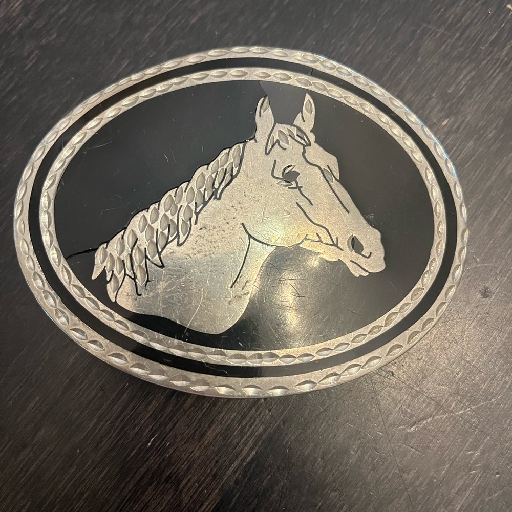 Elegant Black and Silver Horse Accent Piece